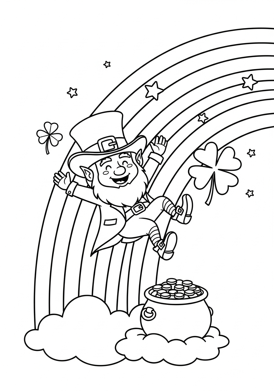 Leprechaun template for coloring 1