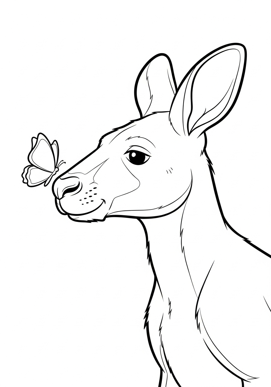 simple Kangaroo coloring pages