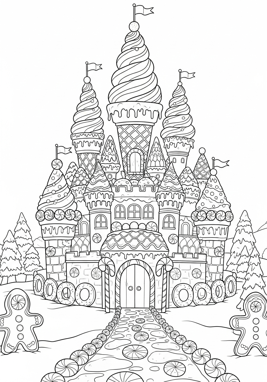 Gingerbread coloring sheets 1