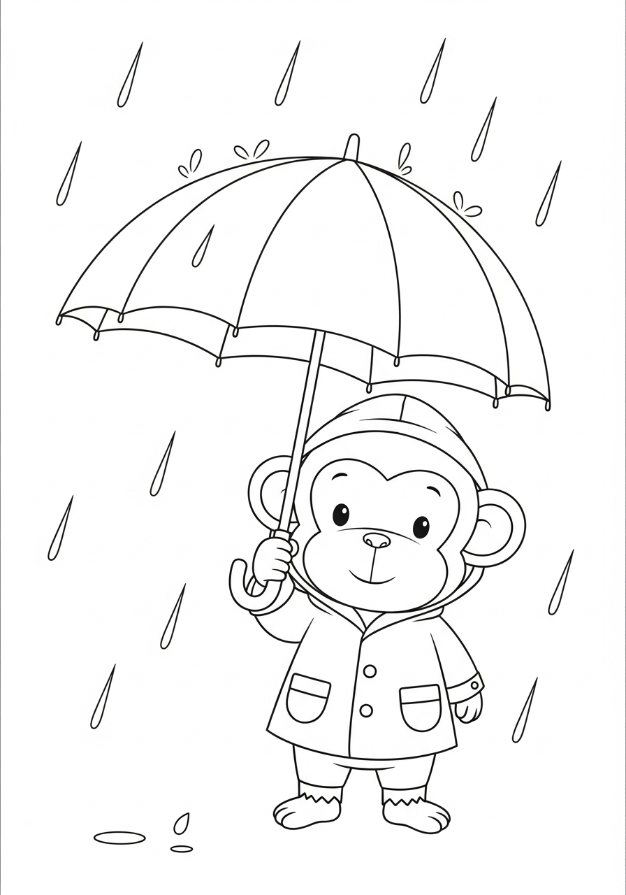 simple Monkey coloring pages