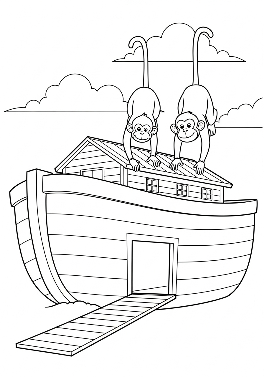 detailed Noah’s Ark coloring pages