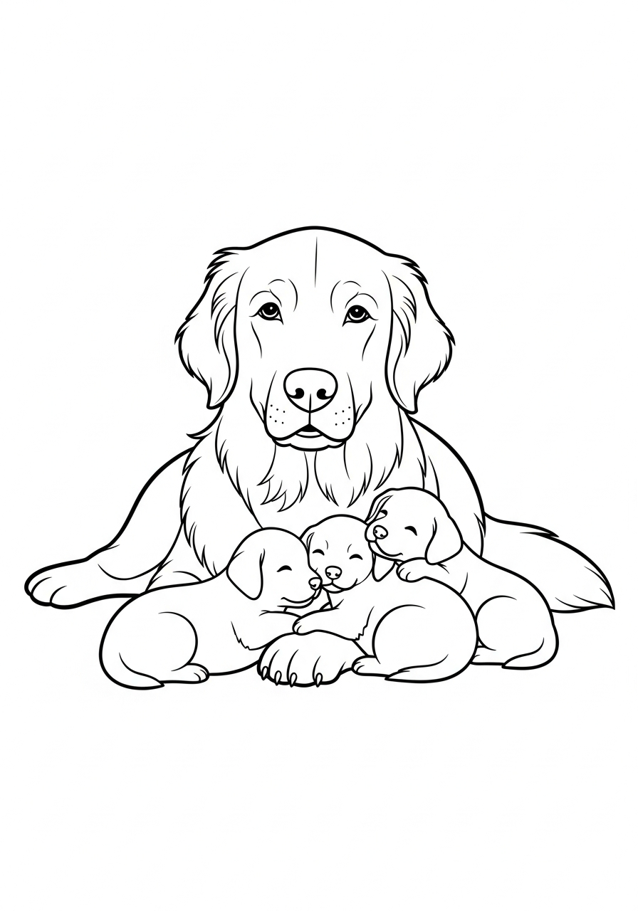 Golden retriever template for coloring