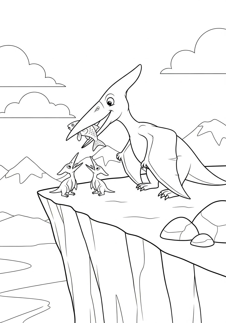 Pterodactyl Coloring Pages 24 print Pterodactyl coloring pages