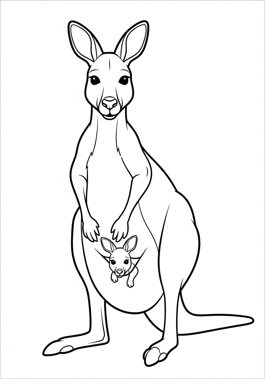 printable Kangaroo coloring page