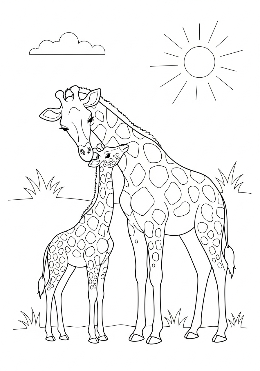 giraffe coloring page