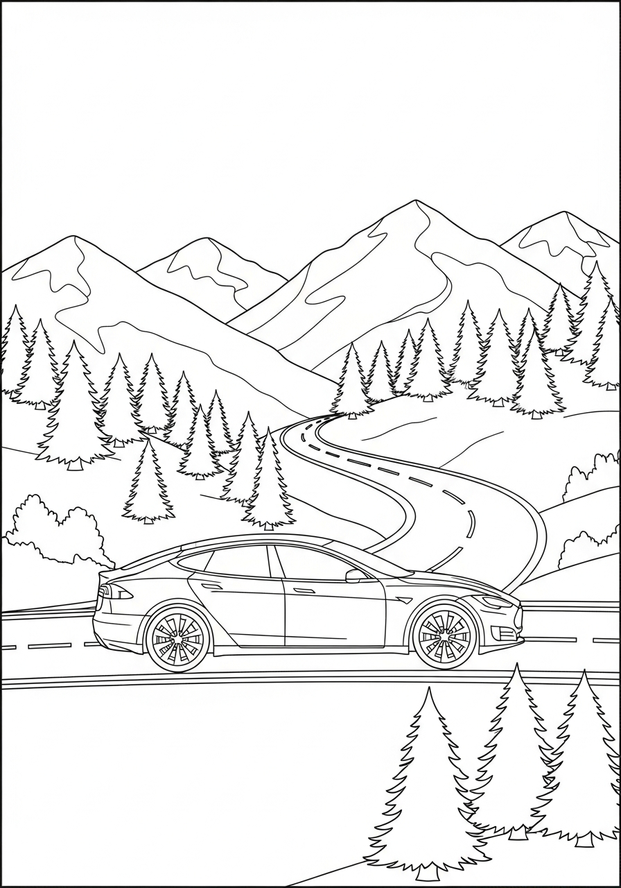 printable Tesla pictures to color