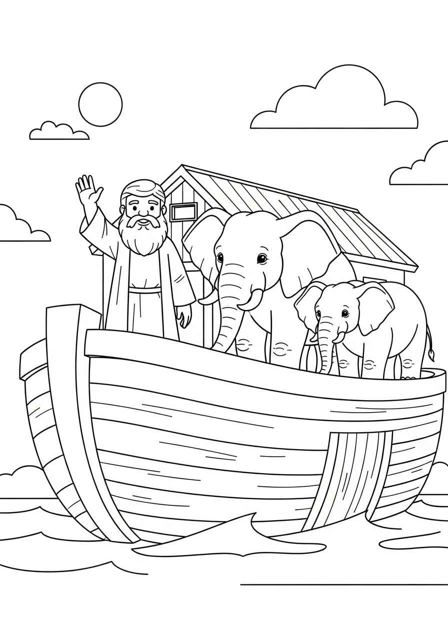 Noah’s Ark coloring sheets to print