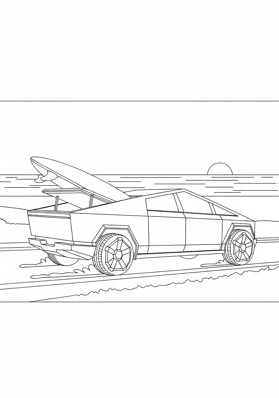 Tesla coloring pages easy 1