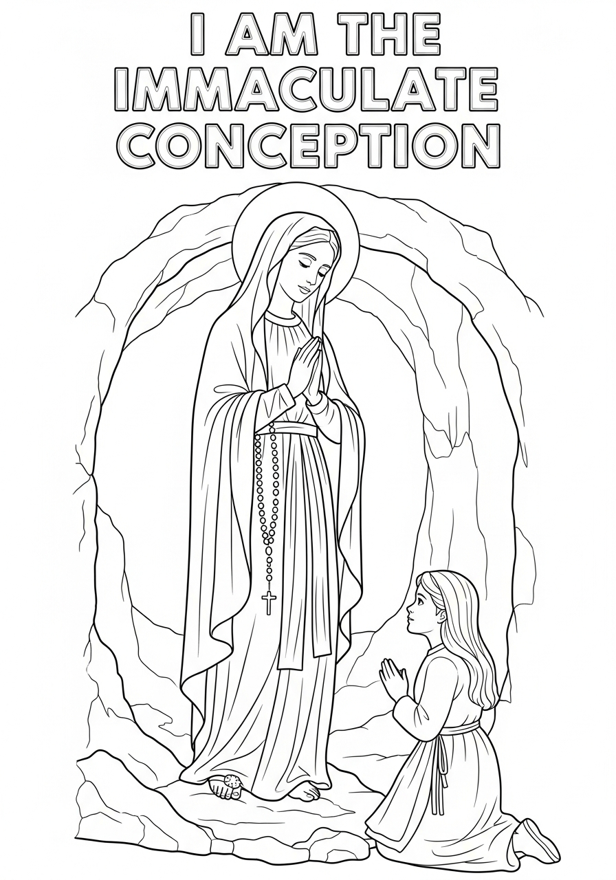 Our Lady of Lourdes coloring pictures