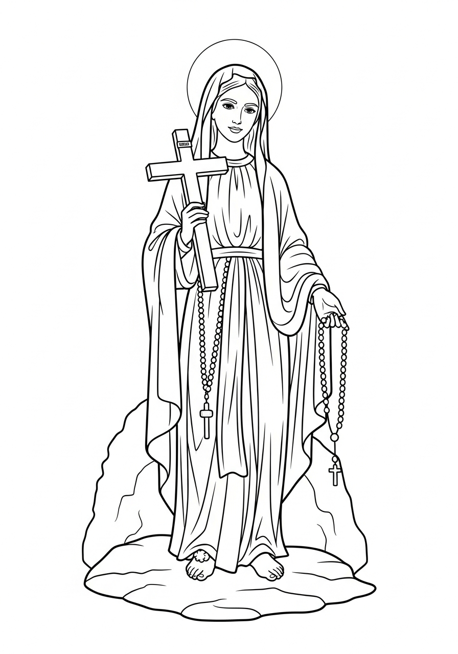 printable Our Lady of Lourdes coloring page