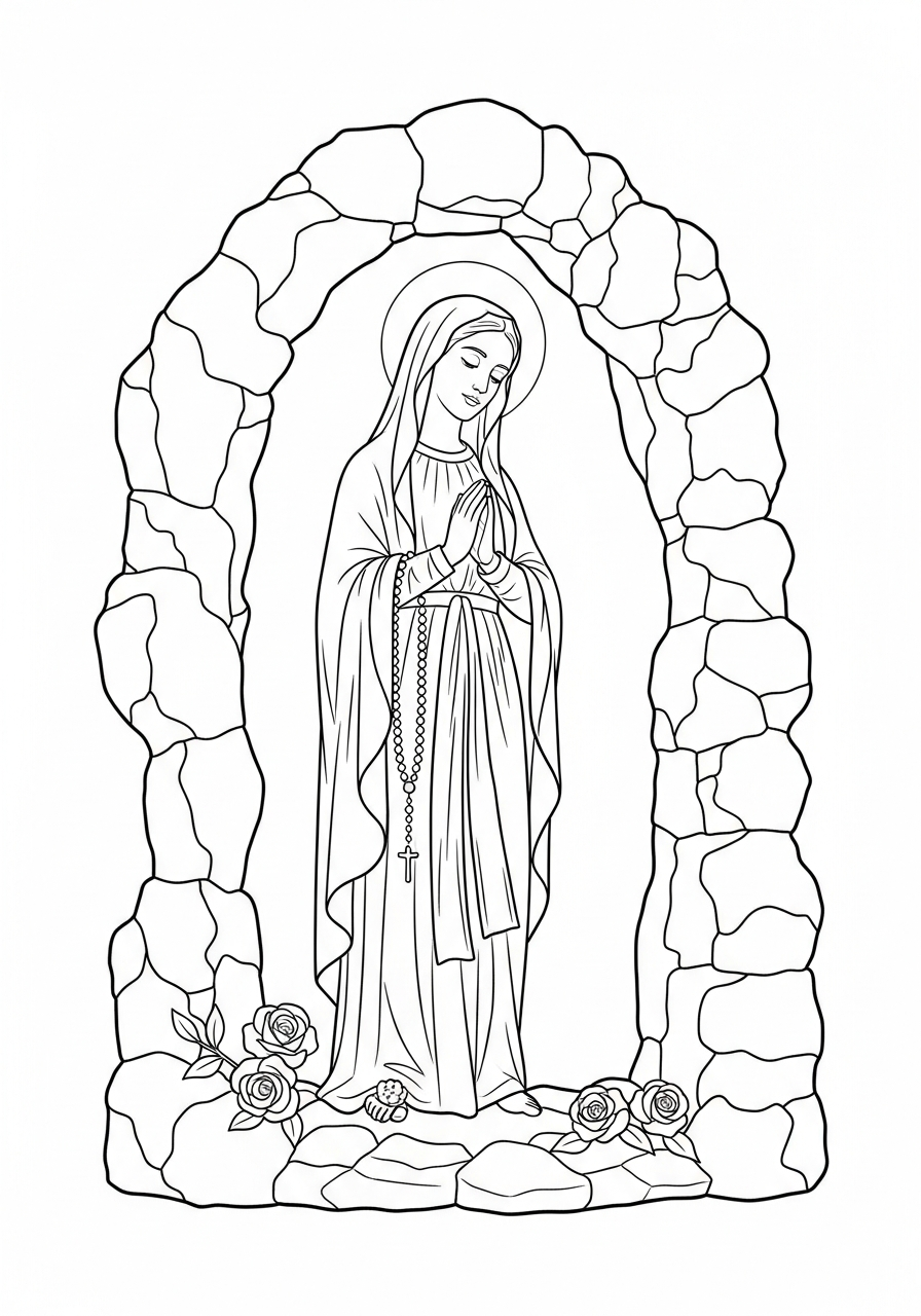 Our Lady of Lourdes coloring pages for preschoolers