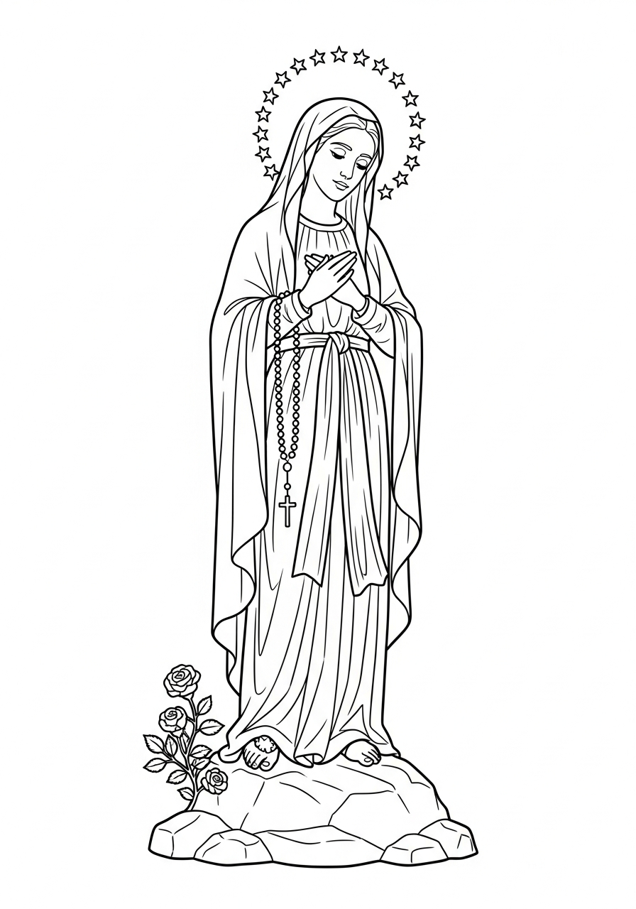 Our Lady of Lourdes coloring pages for toddlers