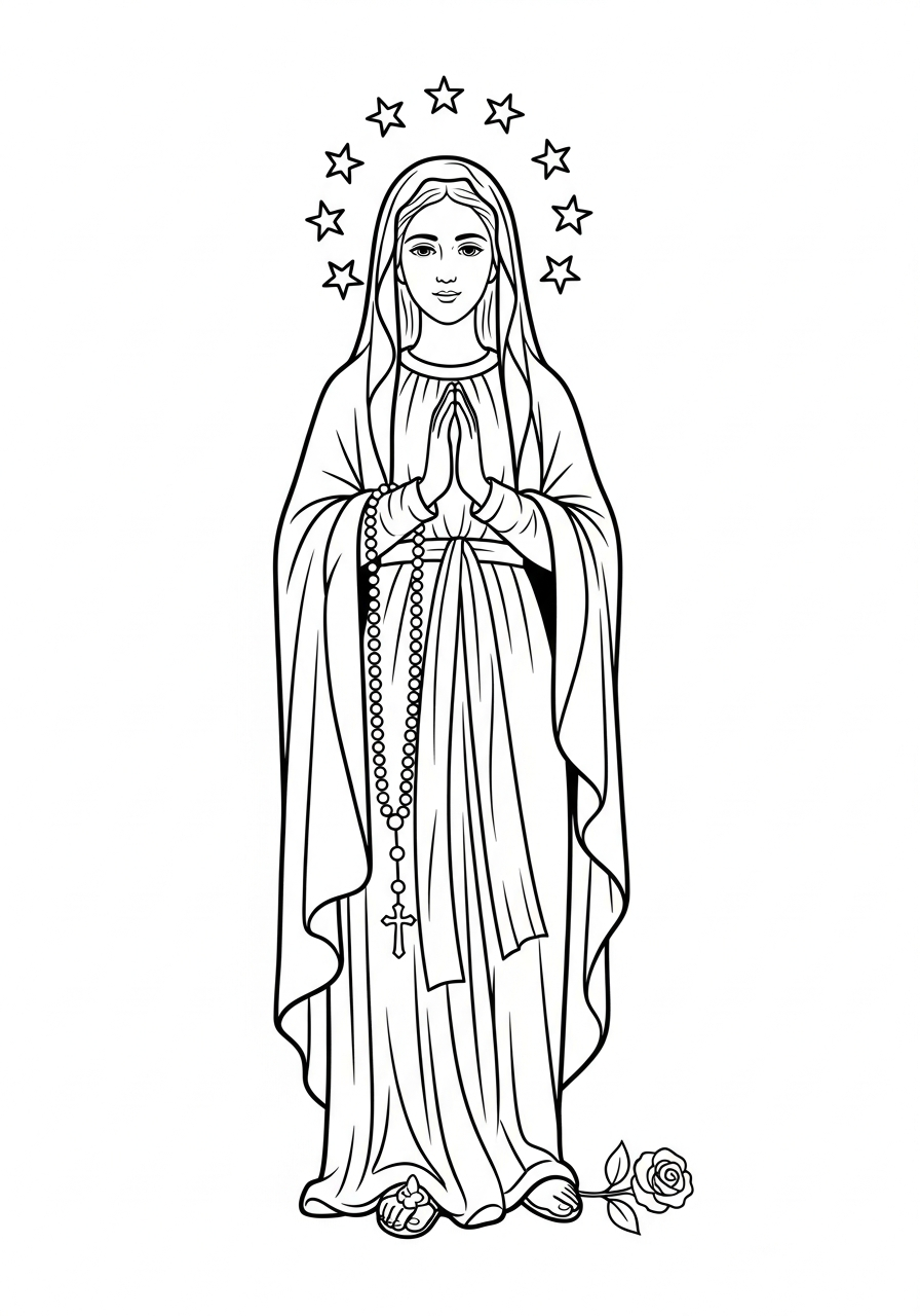 print Our Lady of Lourdes coloring pages