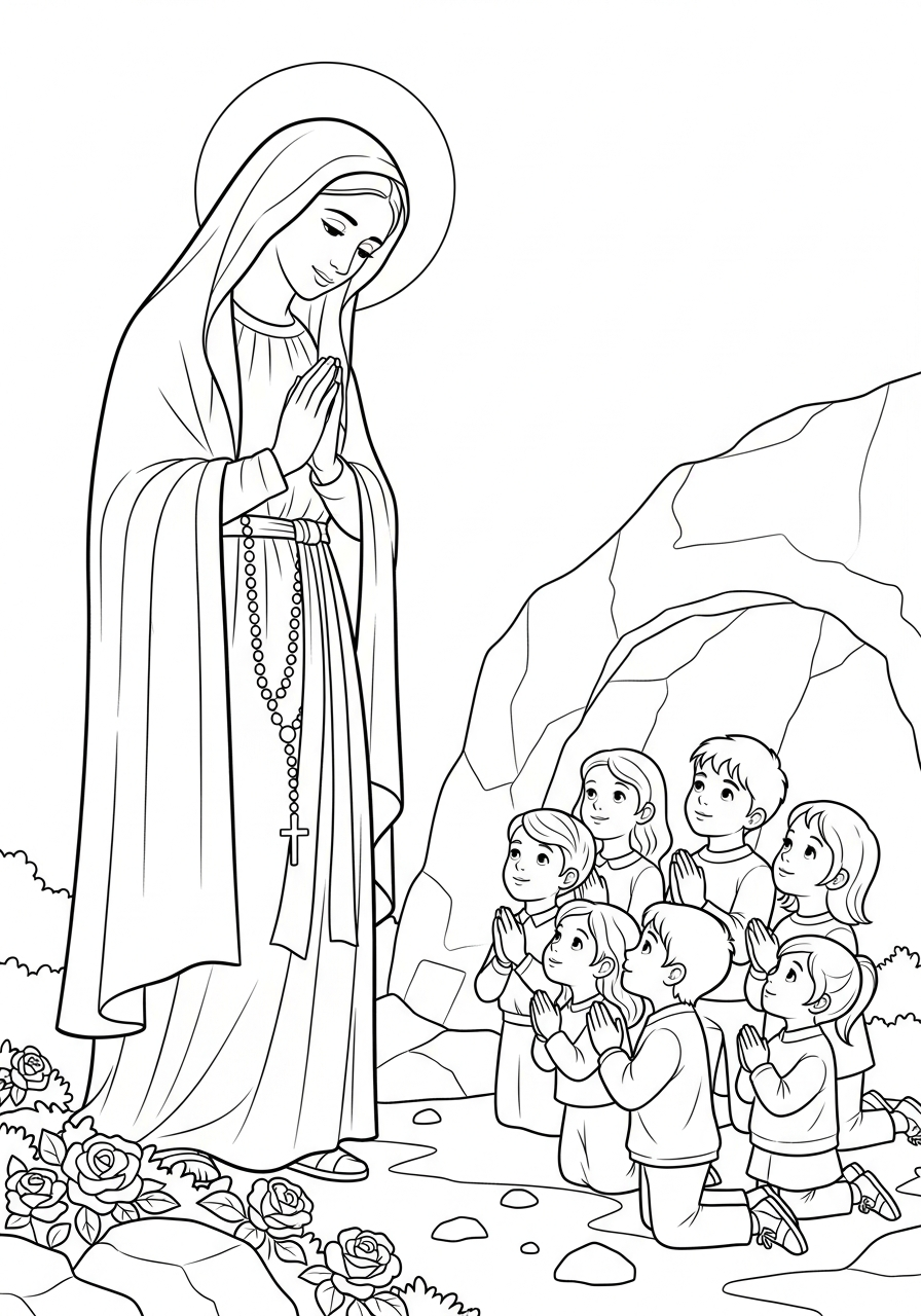 Our Lady of Lourdes coloring pages pdf