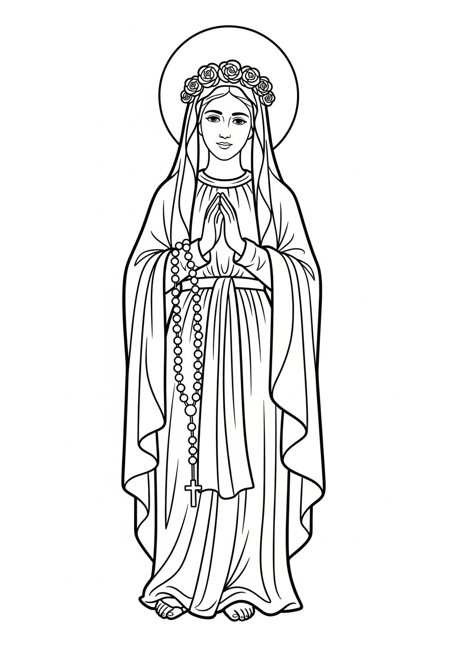 funny Our Lady of Lourdes coloring pages 1