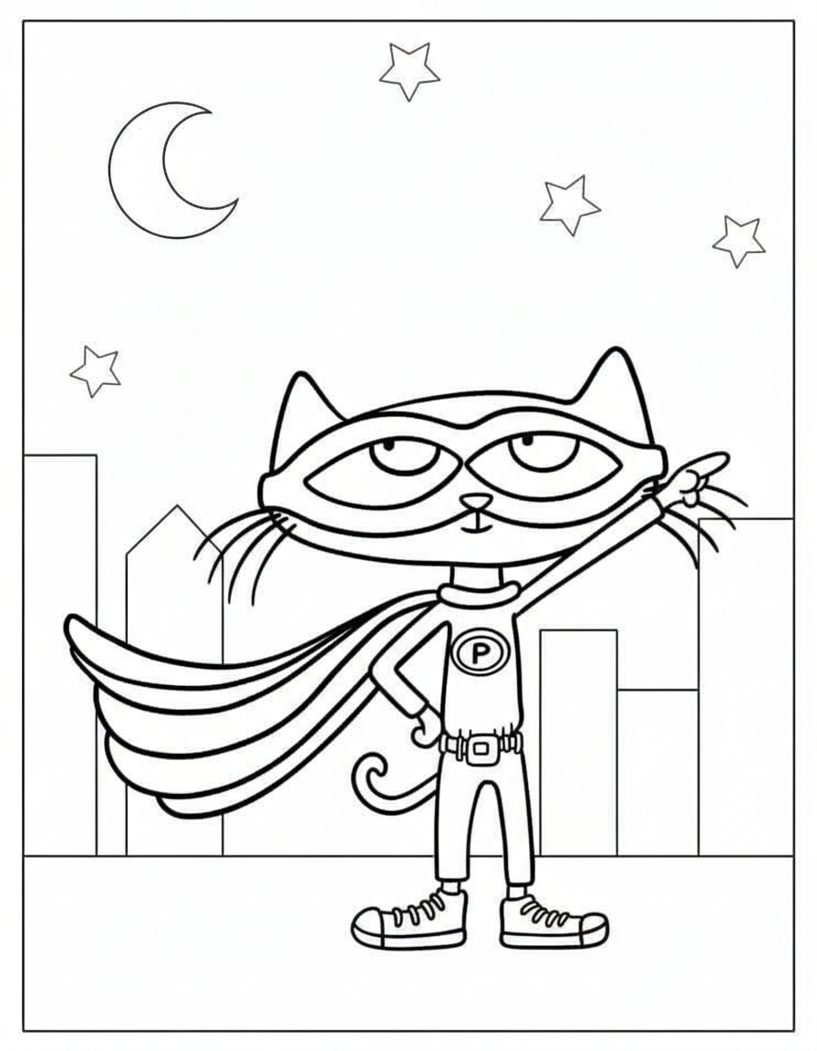 Pete The Cat pictures to color