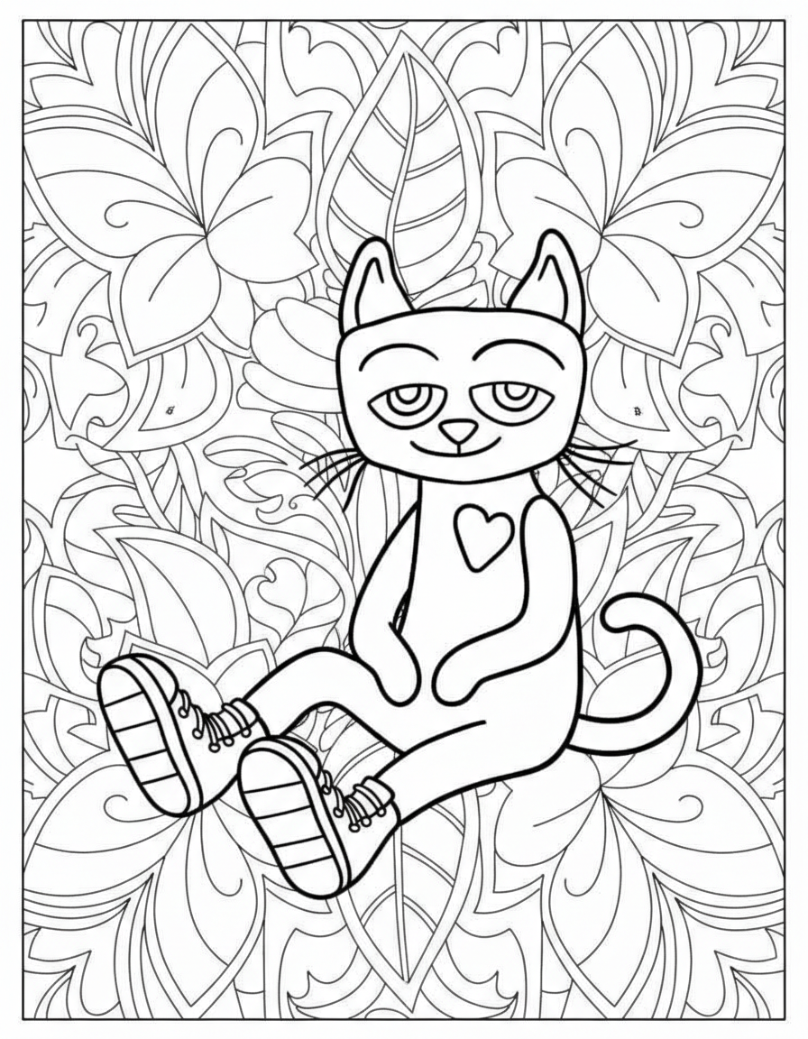 Pete The Cat coloring page kids