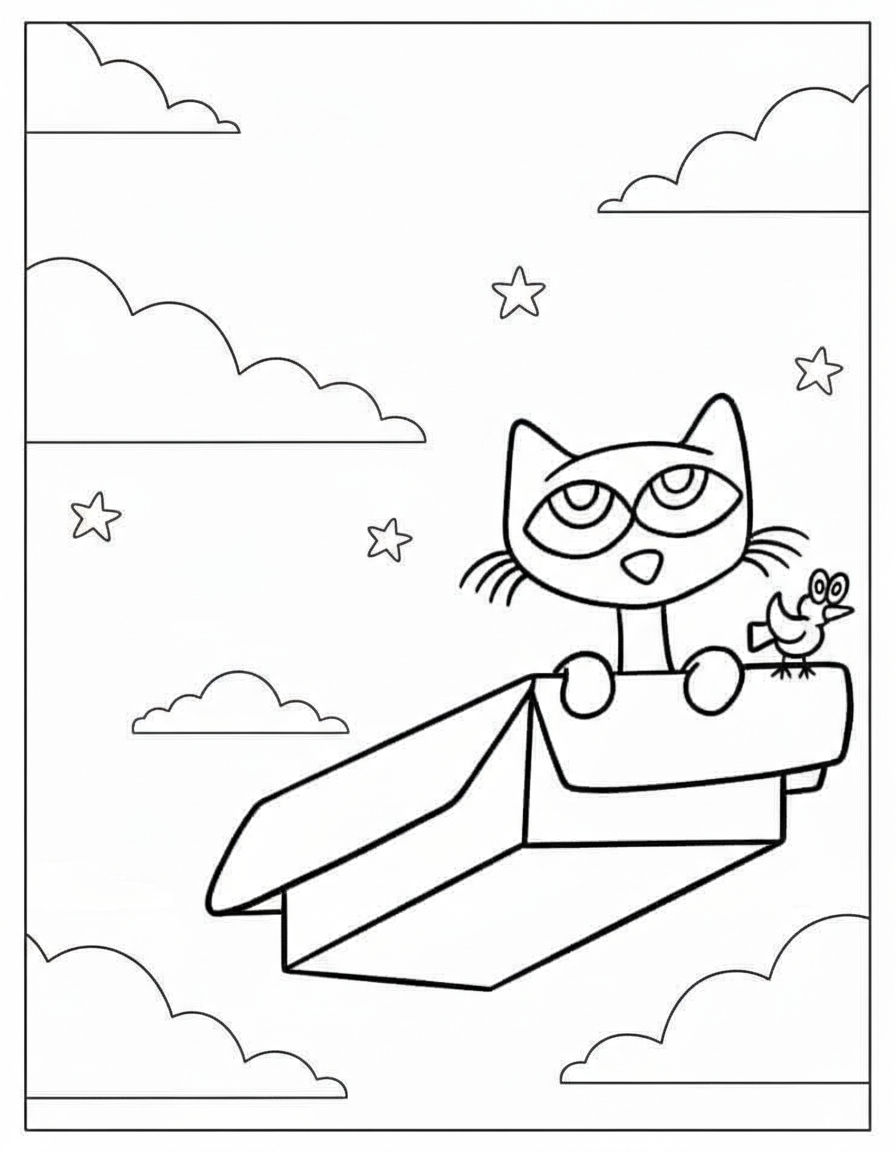 printable Pete The Cat coloring pages for kids