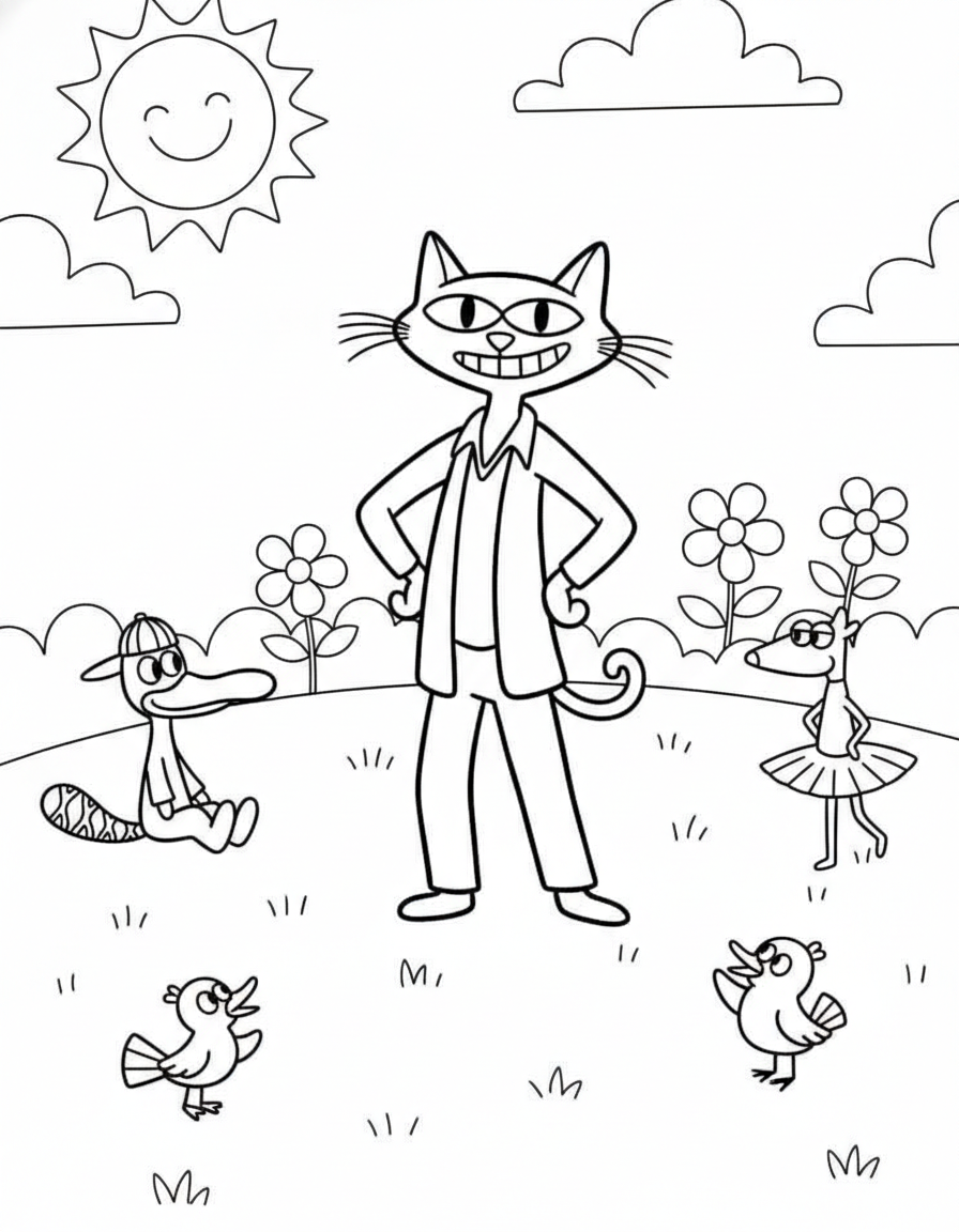 Pete The Cat coloring pages printable free