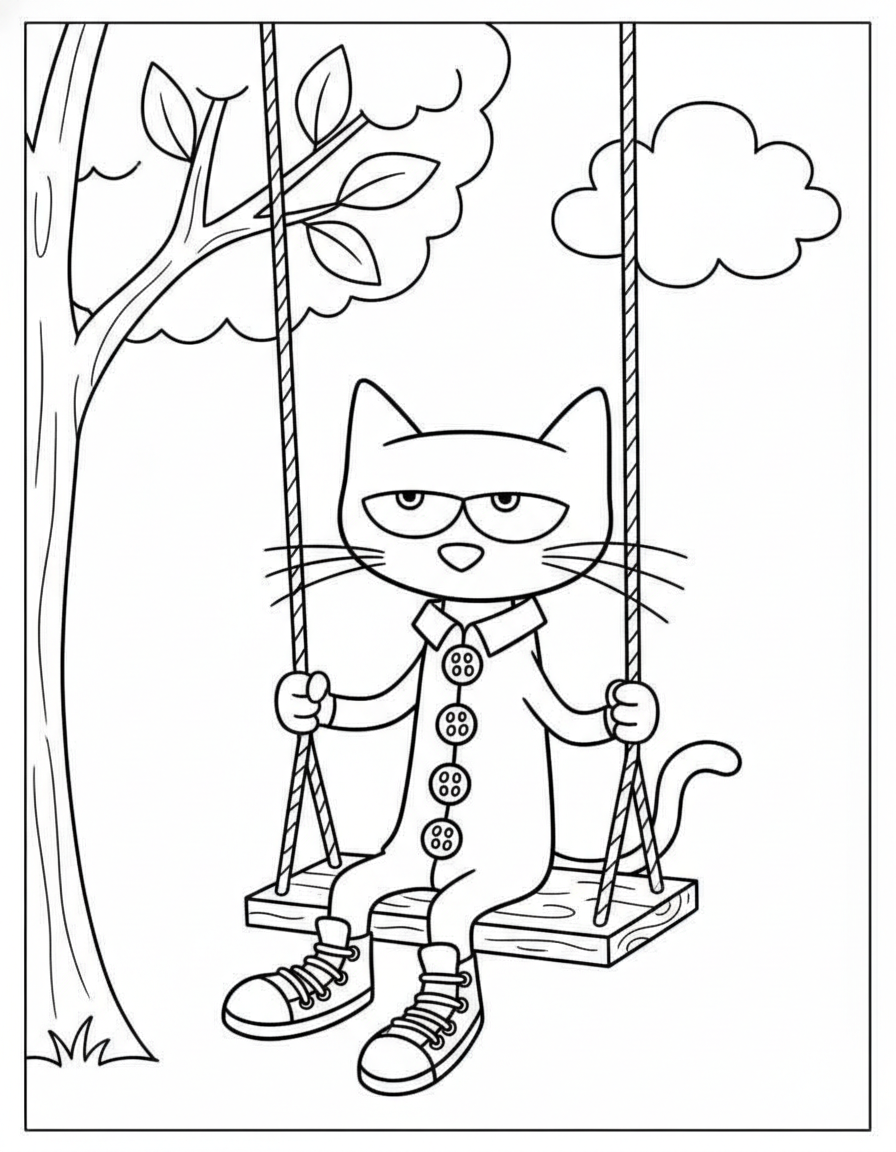 Pete The Cat coloring pages pdf 1