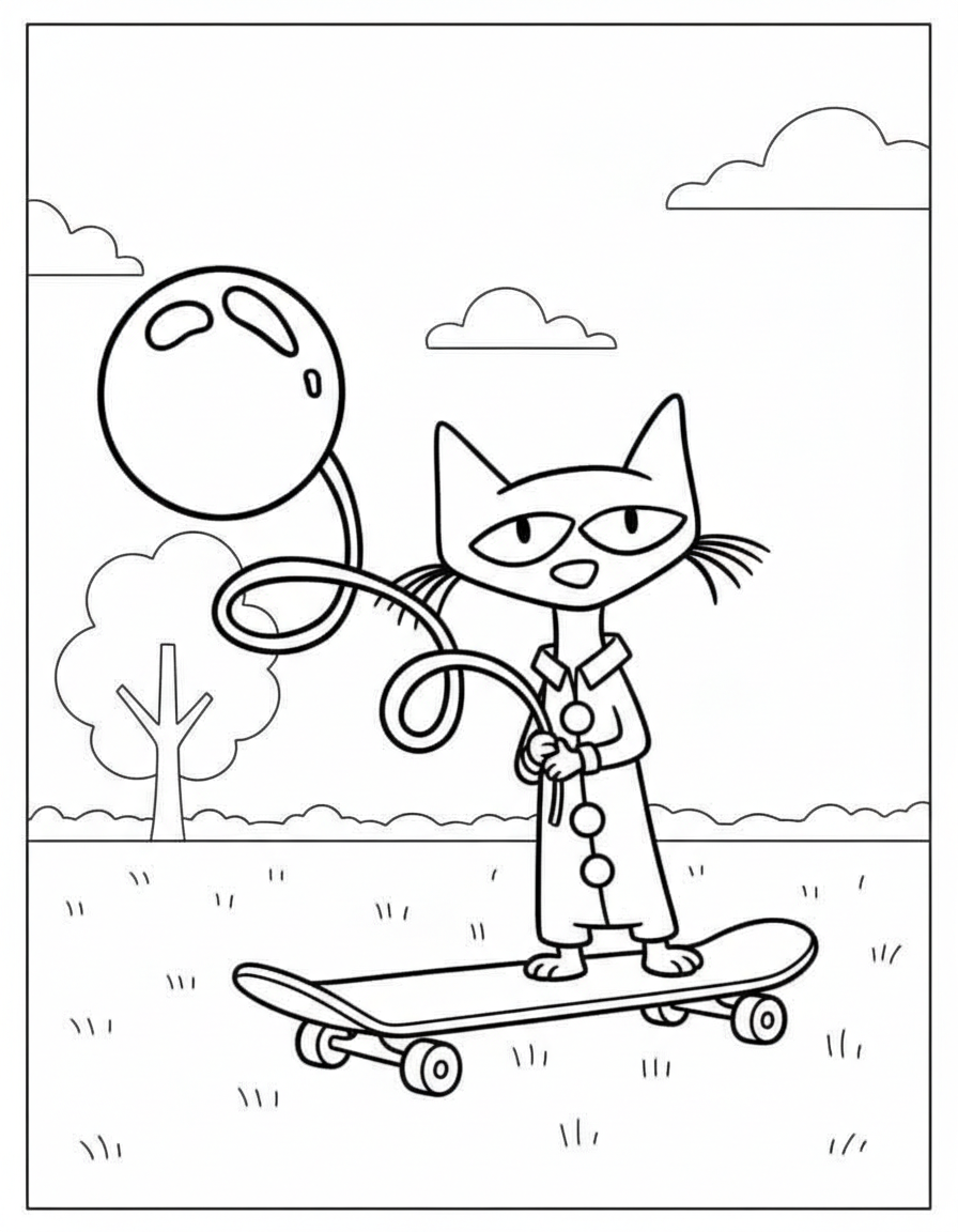 Pete The Cat coloring page free