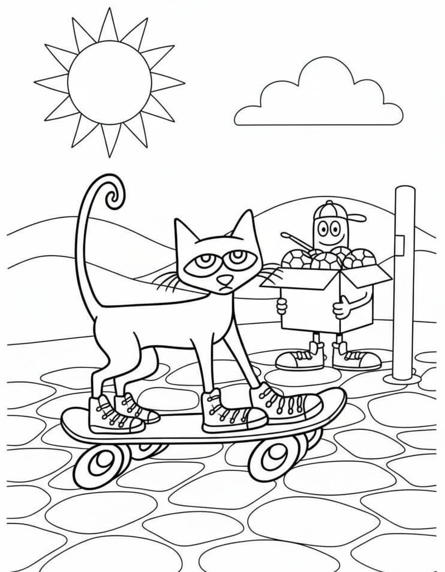 Pete The Cat coloring sheets to print