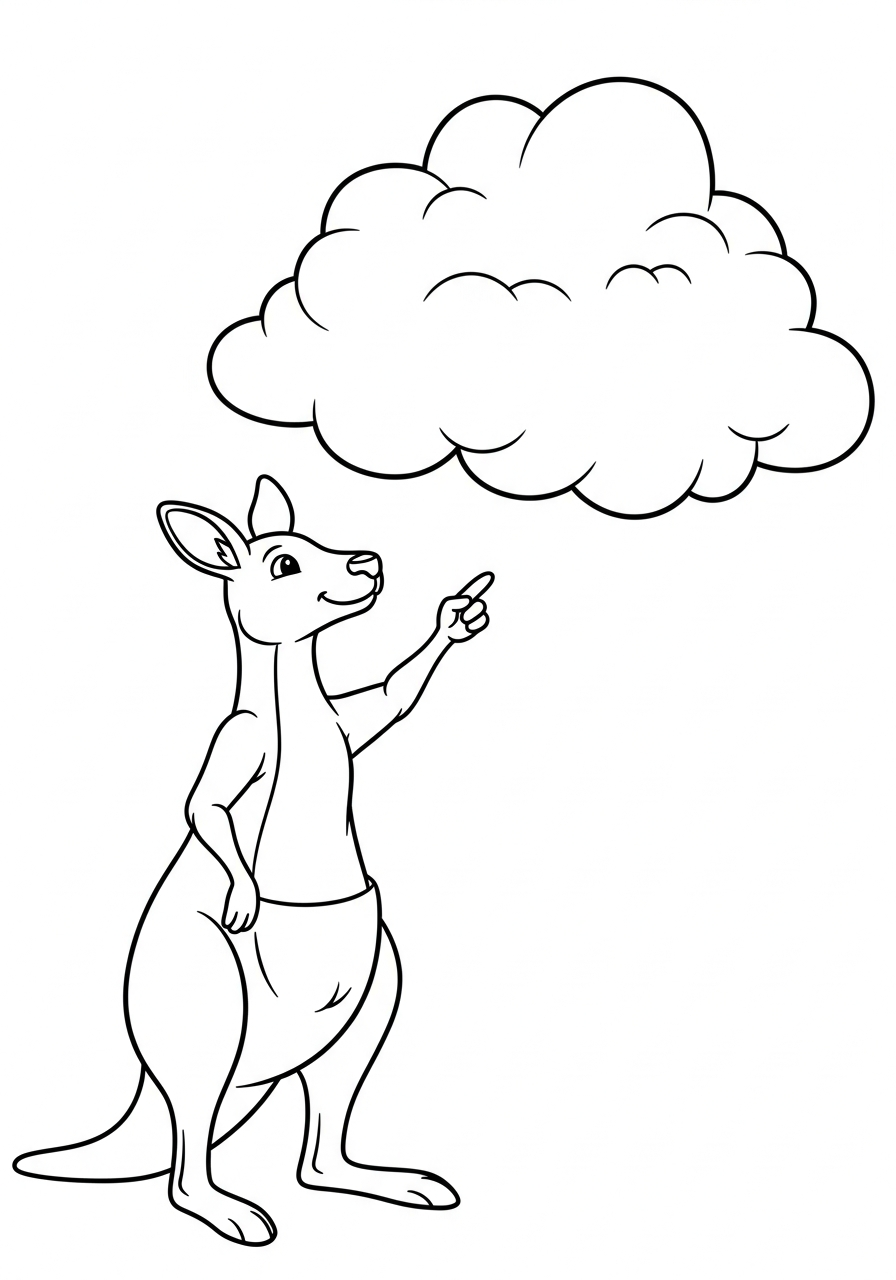 Kangaroo coloring pages for school