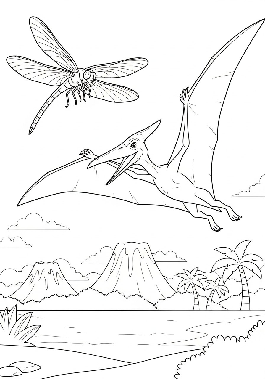 Pterodactyl Coloring Pages 4 Pterodactyl coloring pages for preschoolers
