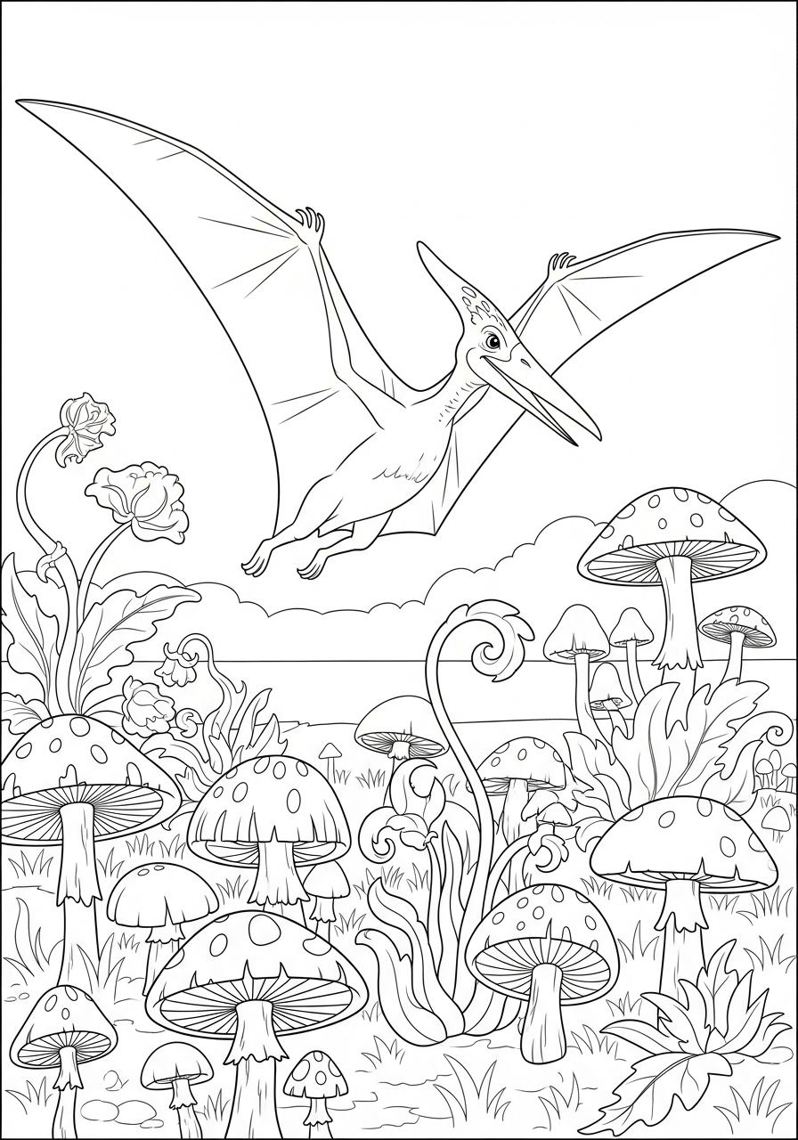Pterodactyl Coloring Pages 6 Pterodactyl coloring page for kids