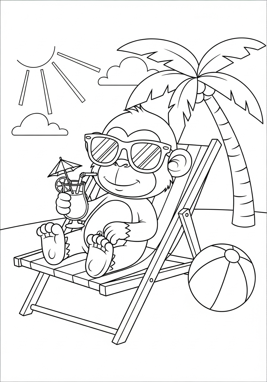 printable Monkey coloring page
