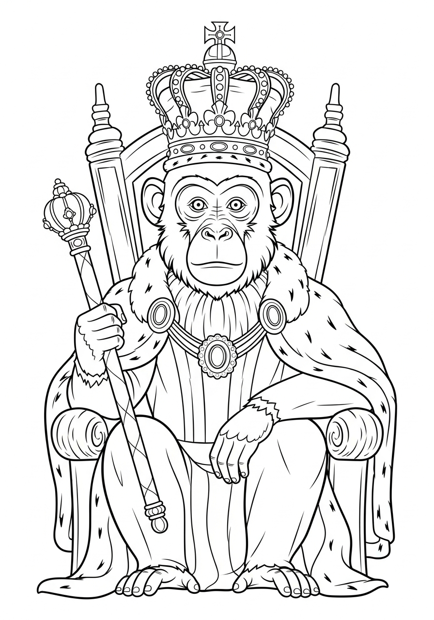 Monkey coloring pages pdf