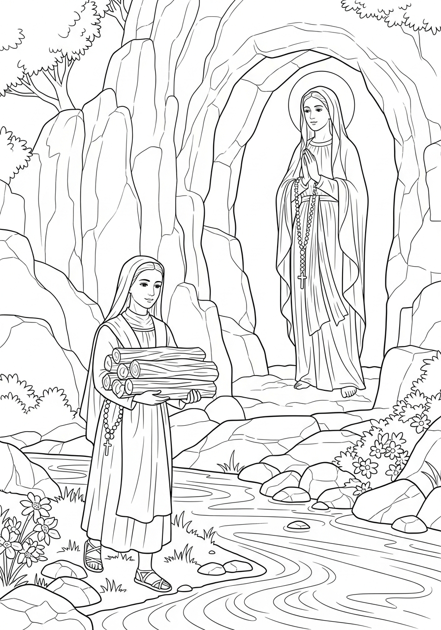 Our Lady of Lourdes pictures to color