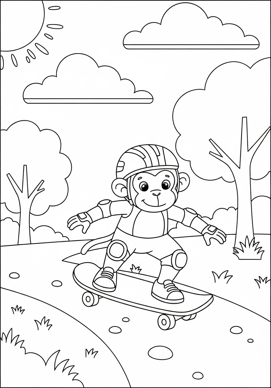 Monkey coloring pages for kids to print