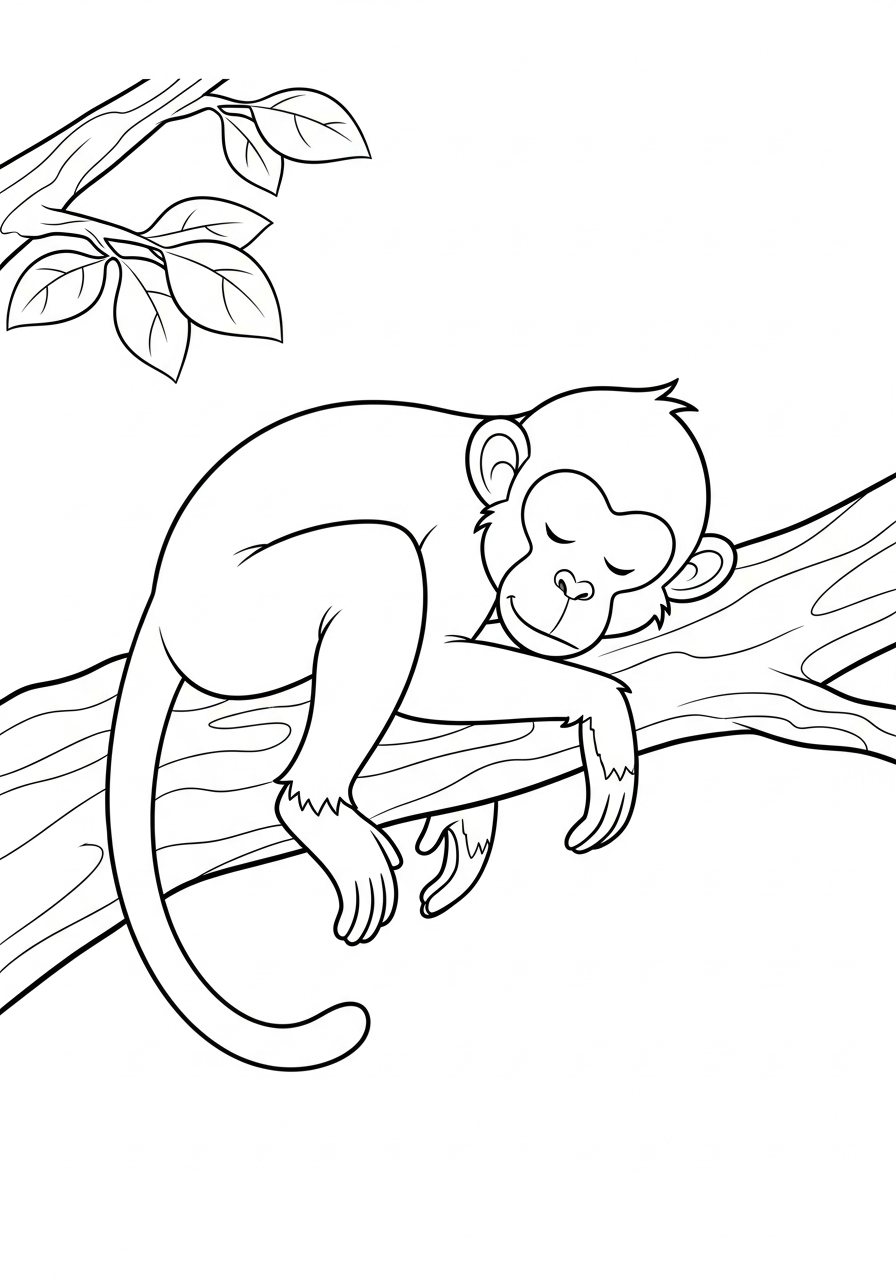 printable full page Monkey coloring pages
