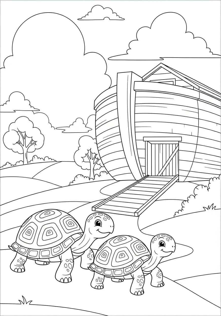 Noah’s Ark template for coloring