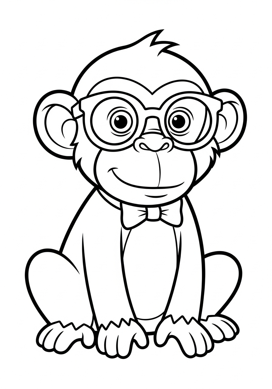 Monkey coloring pages for printing
