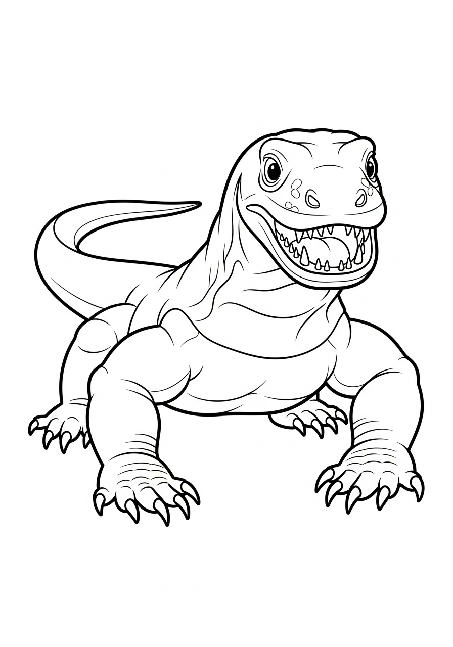 komodo dragon coloring pages no background