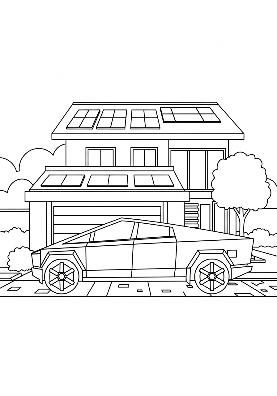 Tesla coloring illustrations