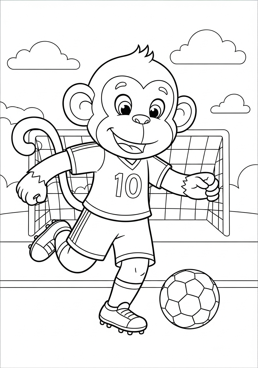 Monkey coloring pages for printing 1