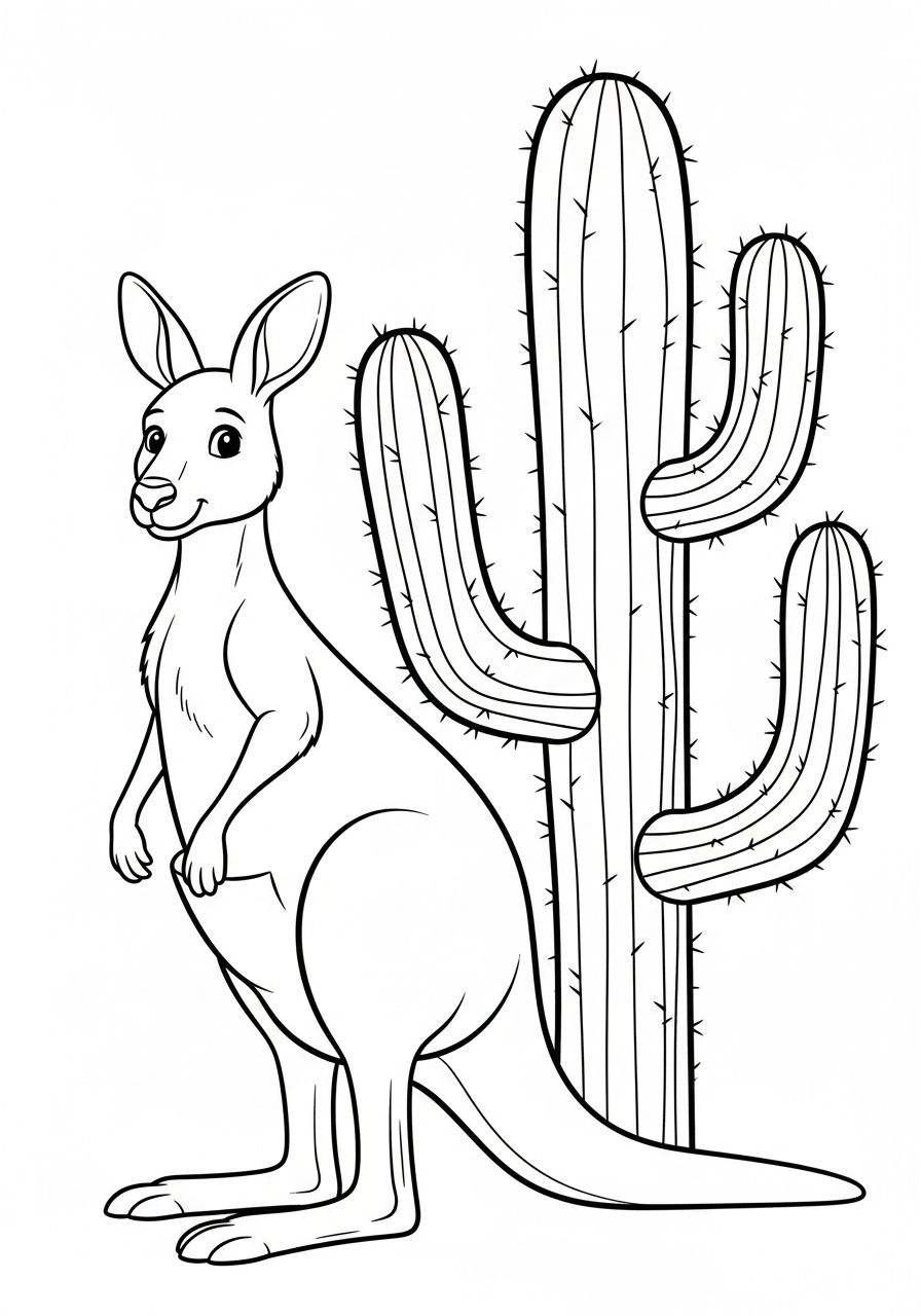 free Kangaroo coloring page
