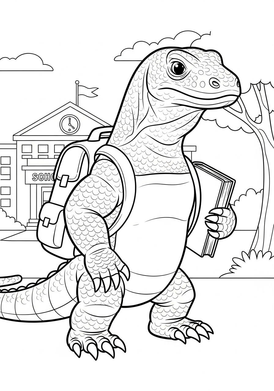 komodo dragon coloring pages hard