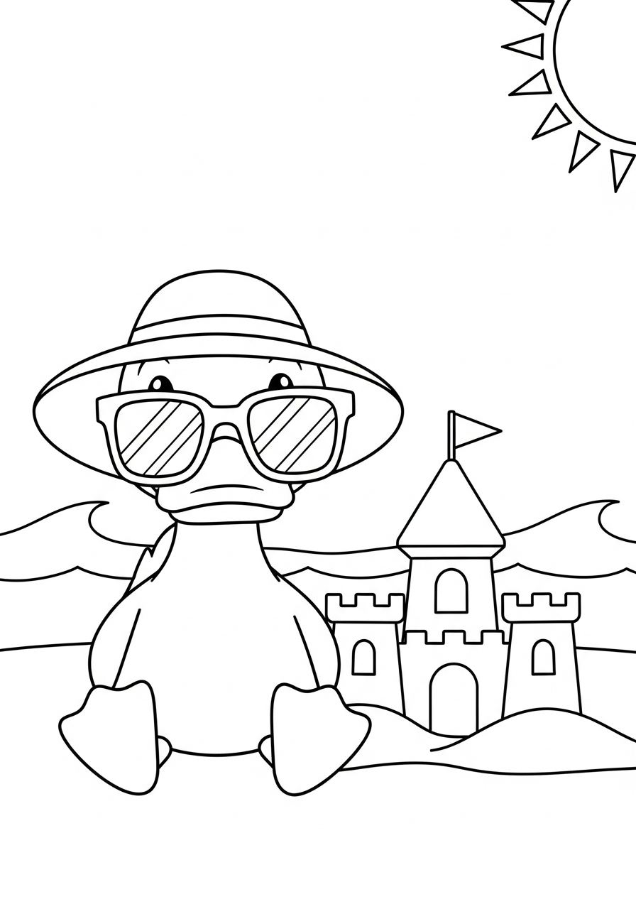 duck coloring page free