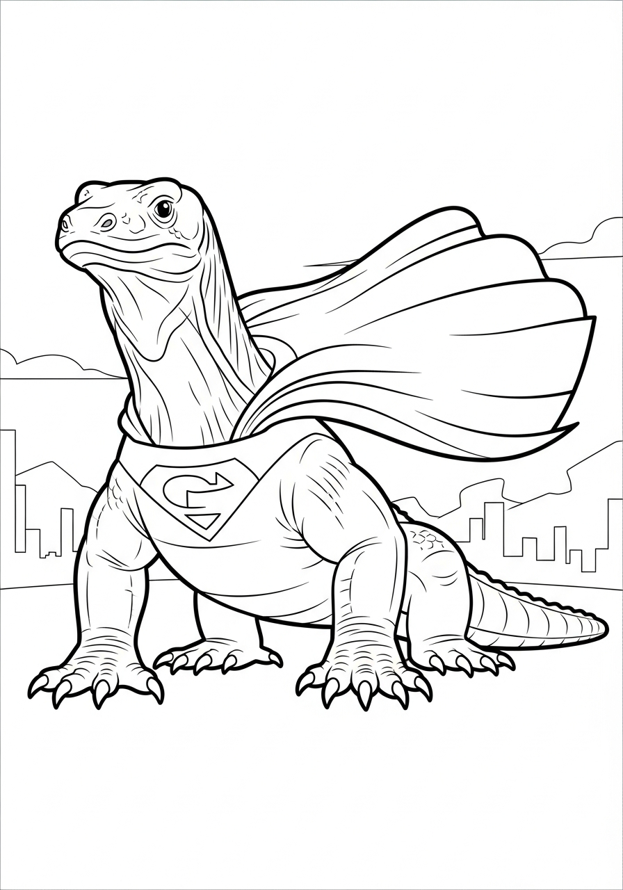 printable pdf komodo dragon coloring pages