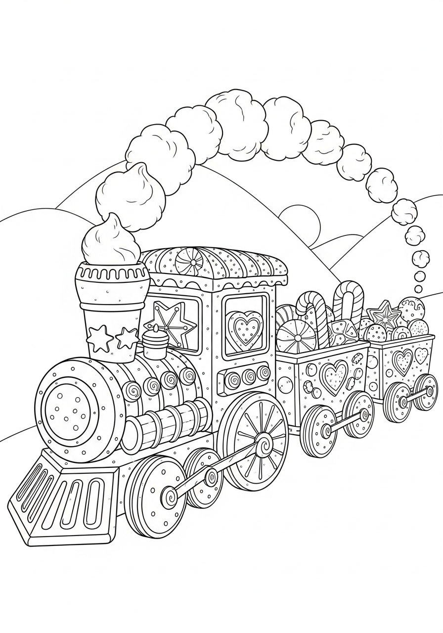 Gingerbread coloring sheet
