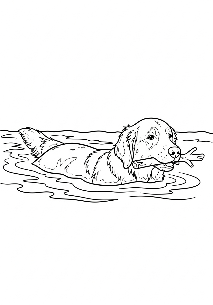 free Golden retriever coloring page