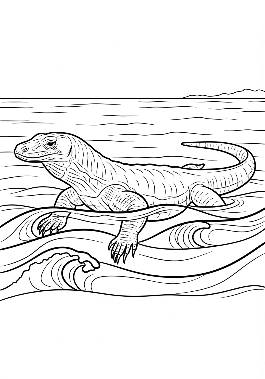 komodo dragon coloring page