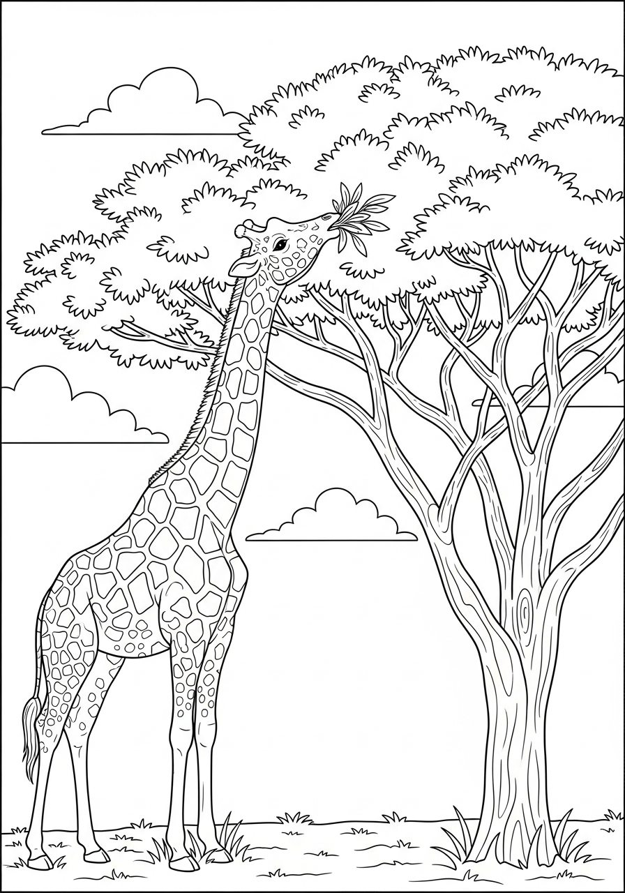 giraffe pictures to color