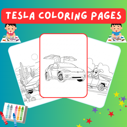 24 Tesla Coloring Pages | Futuristic Electric Cars