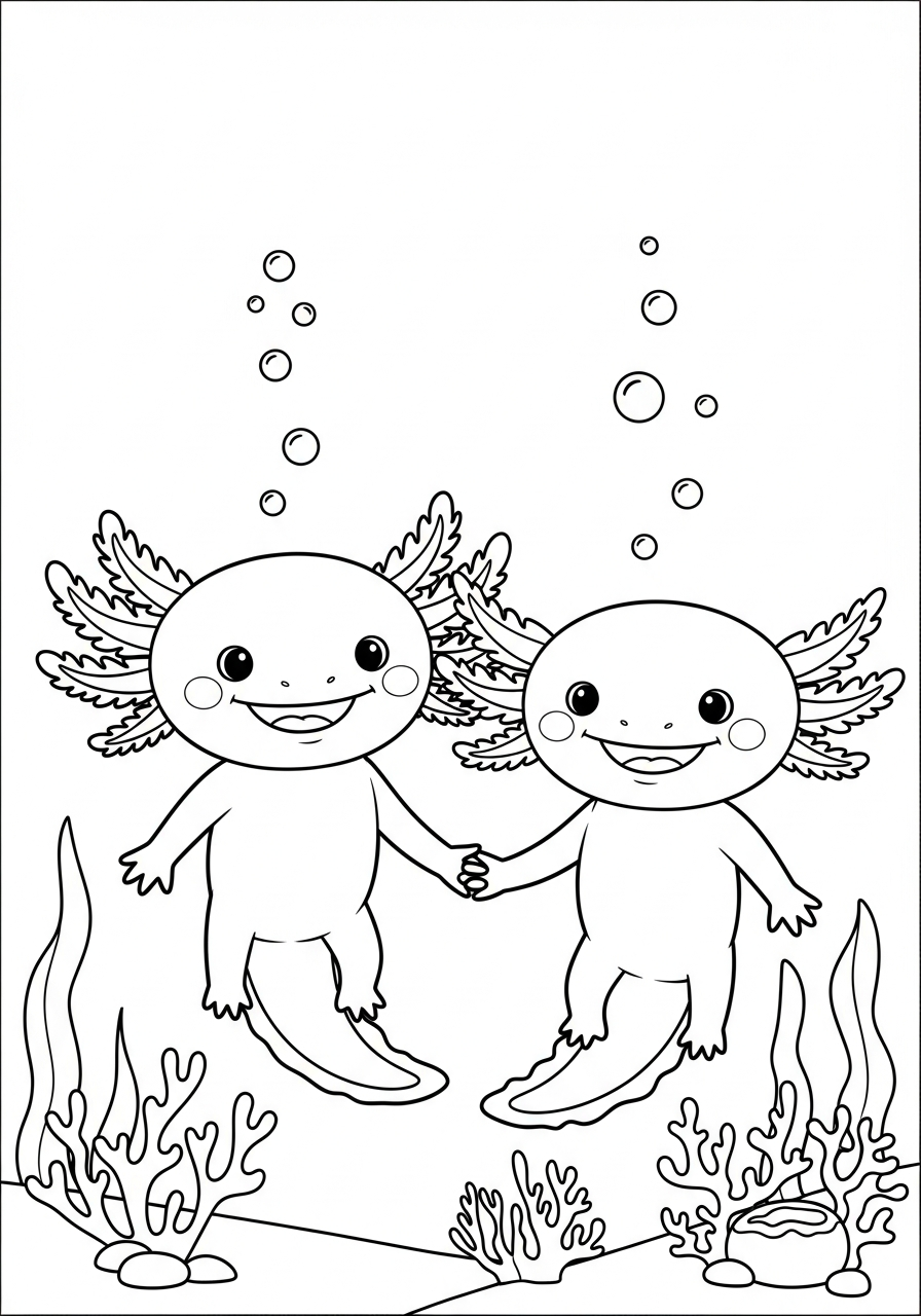 cool axolotl coloring pages