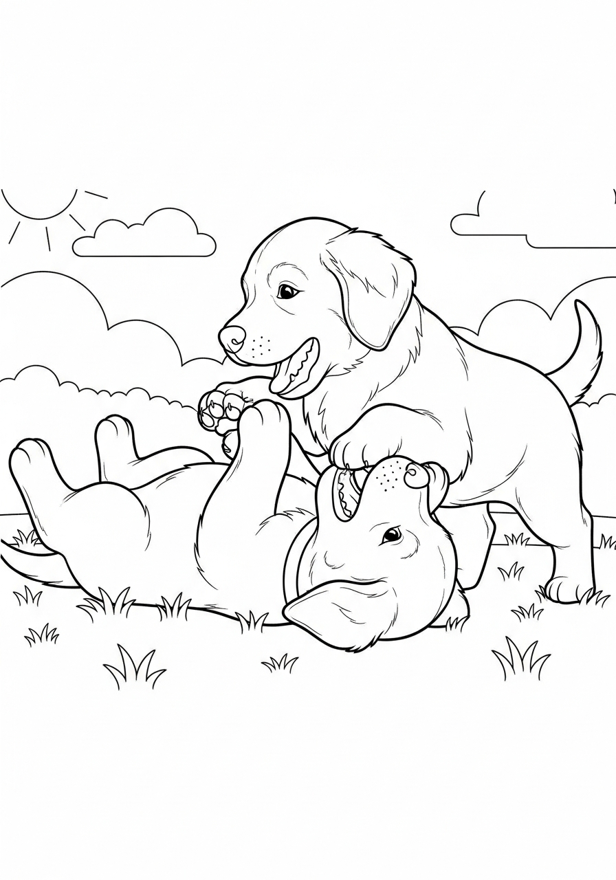 Golden retriever drawing for coloring 1